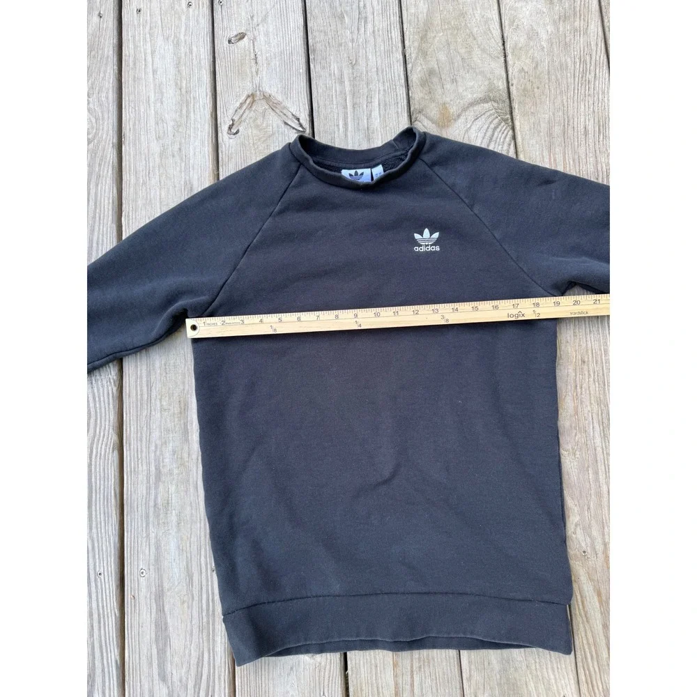 Adidas Esssntials Trefoil Black‎ Crew Neck Sweatshirt Mens Size XS Pullover